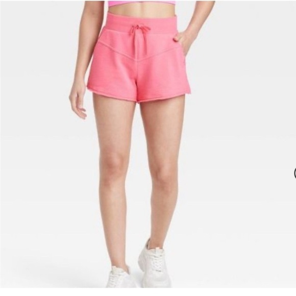 Women’s Fleece High Rise Shorts 3” JoyLab Pink - Picture 3 of 9